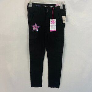 Vigoss Girl's Pants The Austin Ankle Skinny Size 10 (24 x 25) Black Stretch